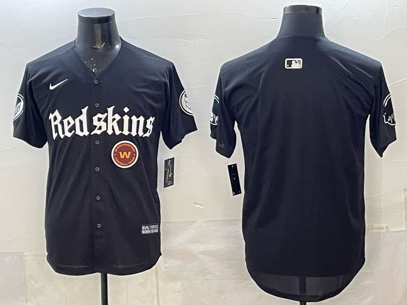 Men 2025 Nike Washington Redskins Blank Black 5th generation Joint Name Limited NFL Jersey 03